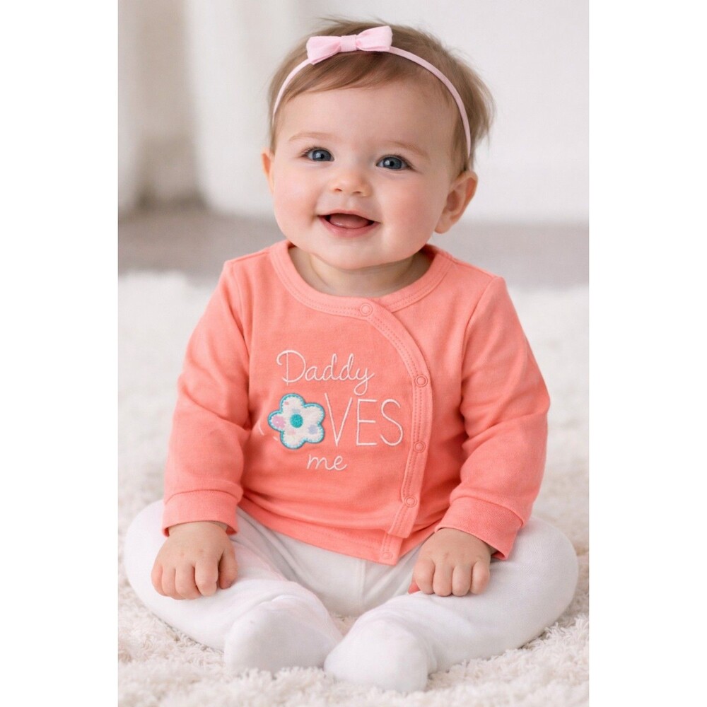 Shirt 6 To 9 months New Duck Duck Goose pink long sleeve Daddy Loves Me baby